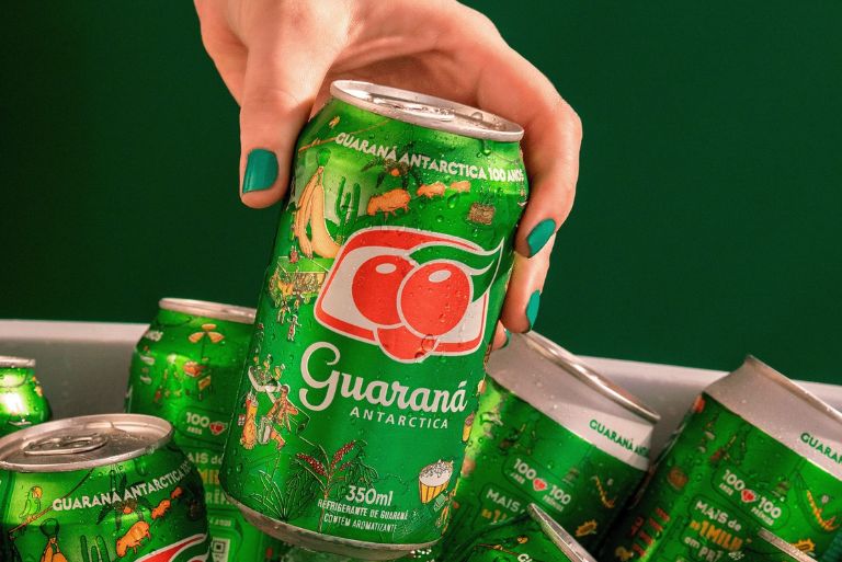Cold cans of Brazilian Guaraná Antarctica soda